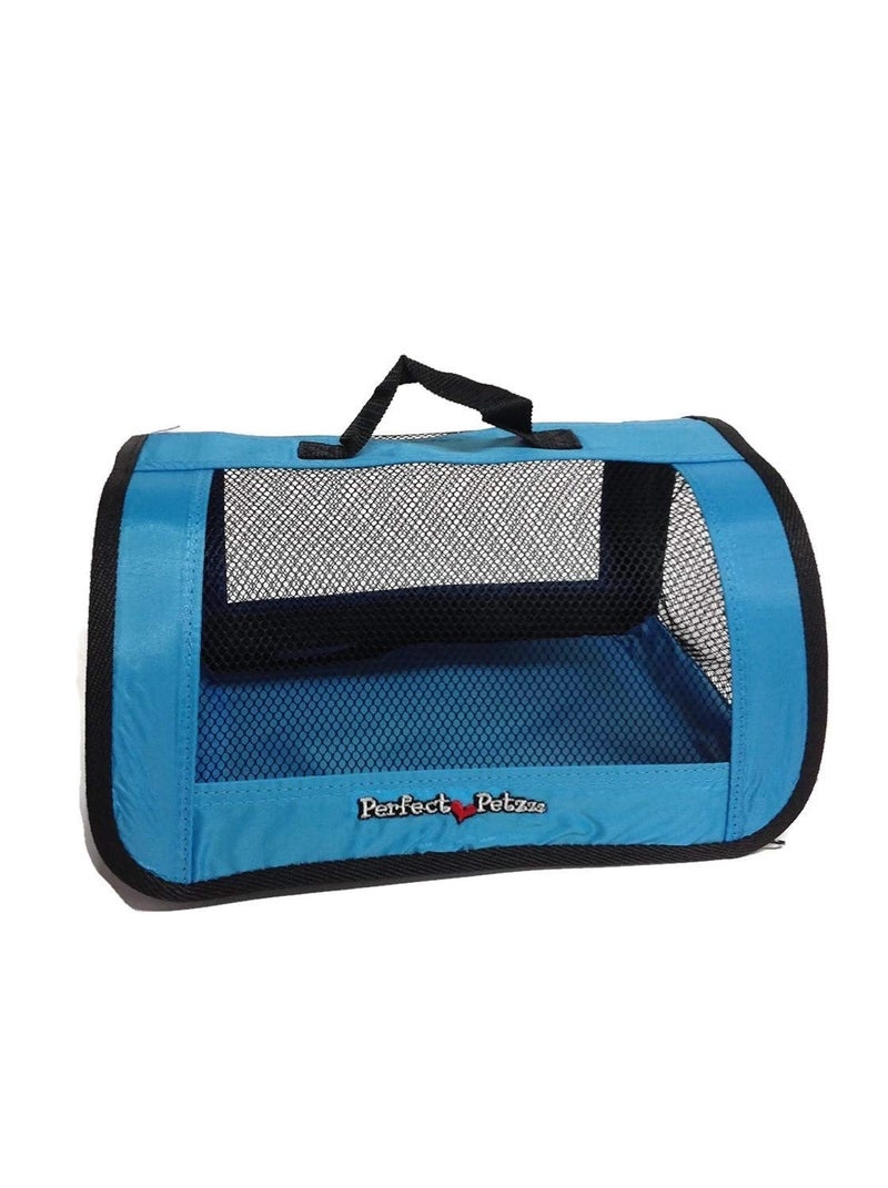 Perfect Petzzz Pet Travel Bag for Originals & Minis, Small Pet Carrier w/Mesh & Nylon Lining, Dog Carrier for Medium Dogs, Versatile Kitten Carrier & Puppy Carrier, Easy to Clean, Blue - Perfect Petzzz - Image 2